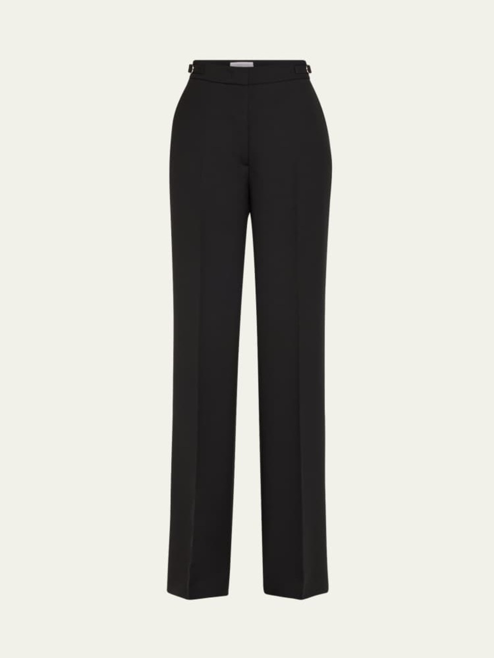 Gabriela Hearst Black High-Rise Straight Trousers